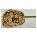 Two Antique Hand Fans With Advertisement