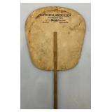 Two Antique Hand Fans With Advertisement