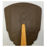 Two Antique Hand Fans With Advertisement