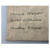 Vintage Korhogo Cloth With Block Print Design Signed On Back By Makers 22" x 24"