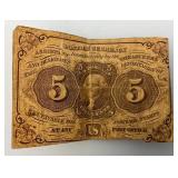1962 1St Issue Fractional Currency 5 Cents Very Nice Condition