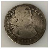 1811 SILVER Mexico 2 Reales Coin