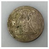 US 1875 -S Twenty Cent Piece