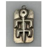 Unique Southwestern Style Streling  Pendant With Stylized Anthropomorphic Stick Figure Design 9.84 Grams