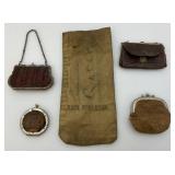 Very Old Antique Coin Pouches And Bank Bag
