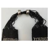 Victorian Hand Knit Crocheted And Beaded Miser