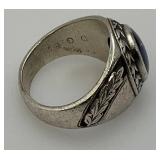 Antique Solid STERLING Oval Masonic Ring With Case 14.83 Grams Overall