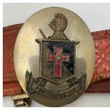 Vintage MASONIC Knights Templar Sword Clasp, Chain, Buckle And Belt