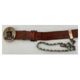 Vintage MASONIC Knights Templar Sword Clasp, Chain, Buckle And Belt