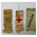 Misc. Vintage Collectible Ribbons Including 1899 New Richmond Cyclone Relief Committee, Red Cross Aid And More