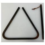 Antique Cast Iron Dinner Triangle 12"
