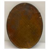 Antique Domed Glass Oval Picture Frame With Picture Of Woman 11" x 14"