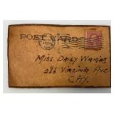 Very Old Antique Leather Post Cards Most With Old Stamps