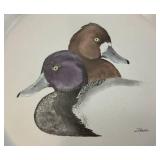 VERY RARE Bennington Potters "Blue Bill" Ducks Plate 10 1/2" Bennington Vermont #1669 YA White Agate Pottery (Nice Condition)