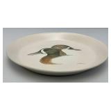 VERY RARE Bennington Potters "Blue Winged Teal" Ducks Plate 10 1/2" Bennington Vermont #1669 YA White Agate Pottery (Nice Condition)