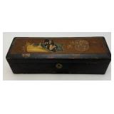 Very Old Chinese Lacquered Box 12" x 4" x 3"