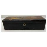 Very Old Chinese Lacquered Box 12" x 4" x 3"