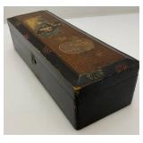 Very Old Chinese Lacquered Box 12" x 4" x 3"