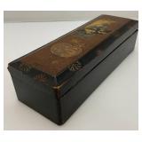 Very Old Chinese Lacquered Box 12" x 4" x 3"