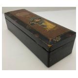 Very Old Chinese Lacquered Box 12" x 4" x 3"