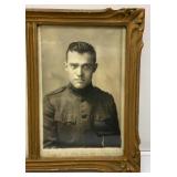 Very Old Picture Frame With Soldiers Picture And His Girlfriend, One Photo Dated 1894-1966