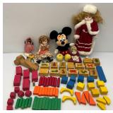Misc. Vintage Toys Including Mickey Mouse And More