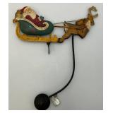 Vintage Metal Santa Sleigh Sky Hook Teeter Totter 12" x 18" With Metal Tag