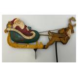 Vintage Metal Santa Sleigh Sky Hook Teeter Totter 12" x 18" With Metal Tag