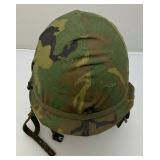 Vietnam War M1 Helmet W/Capac Liner And Camo Cover