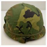 Vietnam War M1 Helmet W/Capac Liner And Camo Cover