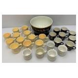 Vintage TOM & JERRY Drink Cups And Bowl