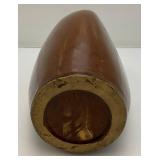 Unusual Antique Redware Pottery 3 Sided Hot Water Bottle 12" Crock With Metal Stopper