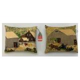 Two Vintage Christmas Forset Fragrance Snowville NH Pillow Litho One With Original Tag