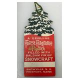 Two Vintage Christmas Forset Fragrance Snowville NH Pillow Litho One With Original Tag