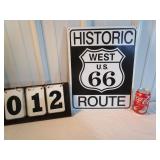 Historic Route 66 West Metal Sign