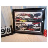 Framed Ford Mercury Racing Cars Photo