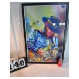 Framed Stevie Ray Vaughan Poster