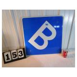 Vintage Metal "B" Sign