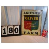 Tin "Another Oliver Farm" Sign