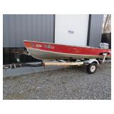 14' Lund Boat with 30HP Evinrude and Trailer
