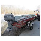 14' Lund Boat with 30HP Evinrude and Trailer