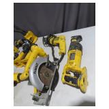 Mixed Lot of 18 Volt DeWalt  Power Tools with Chargers and 20 Volt Battery Converters