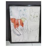 2 Piece Lot of Dog Art - 25' x 31'