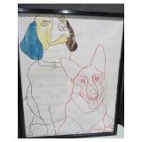 2 Piece Lot of Dog Art - 25' x 31'