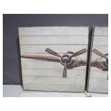 4 Piece Lot of Airplane Wood Art - 24' x 24'