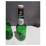 8 Piece Lot of Grolsch Premium Pilsner Beer Bottles with Resealable Swing Tops