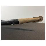 Damascus Steel Sword - Antique-Style with Brass Guard & Leather-Wrapped Grip in Scabbard