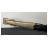 Damascus Steel Sword - Antique-Style with Brass Guard & Leather-Wrapped Grip in Scabbard