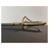 Damascus Steel Sword - Antique-Style with Brass Guard & Leather-Wrapped Grip in Scabbard
