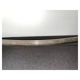 Damascus Steel Sword - Antique-Style with Brass Guard & Leather-Wrapped Grip in Scabbard